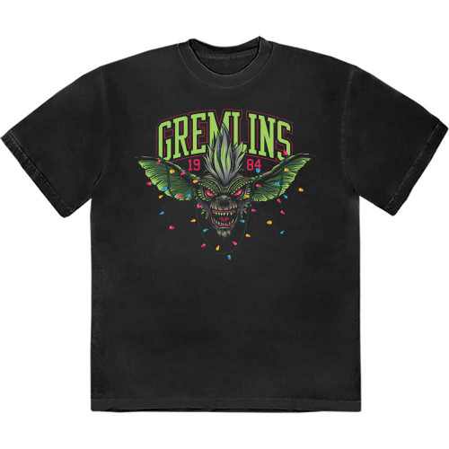 Gremlins 'Stripe 1984 Xmas Lights' (Black) T-Shirt