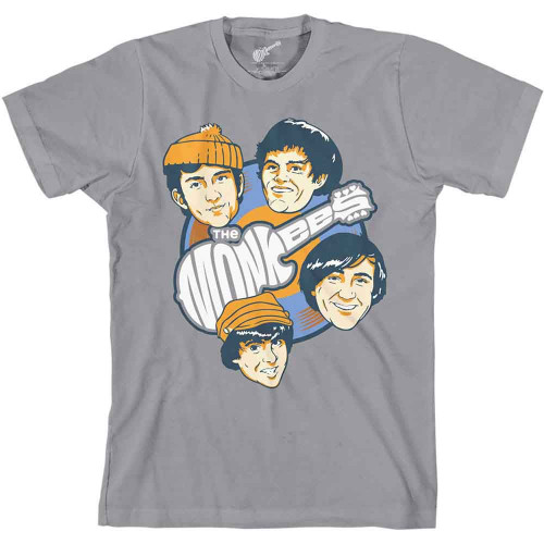 The Monkees 'Vinyl Heads' (Grey) T-Shirt