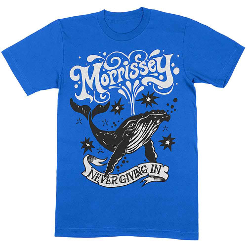 Morrissey 'Never Giving In/Whale' (Blue) T-Shirt