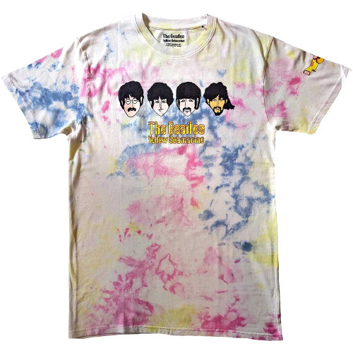 The Beatles 'Yellow Submarine Heads & Apple Bonkers' (Dye Wash) Eco T-Shirt