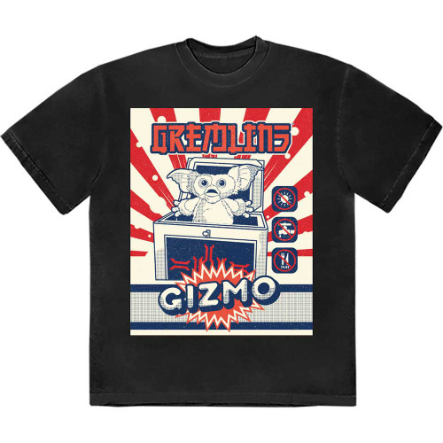 Gremlins 'Gizmo Japanese Advert' (Black) T-Shirt