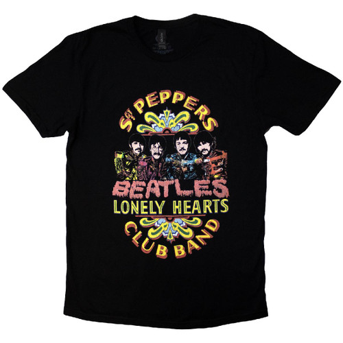 The Beatles 'Sgt Pepper 2' (Black) T-Shirt
