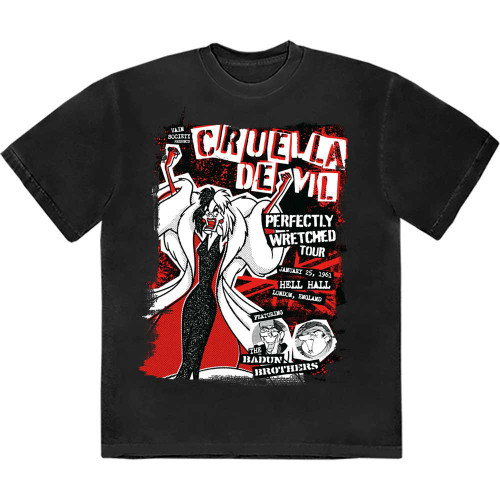 Disney 101 Dalmations 'Cruella Tour' (Black) T-Shirt