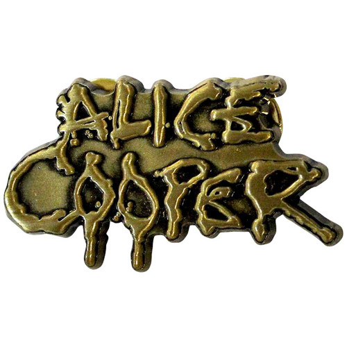 Alice Cooper 'Dripping Logo Gold' Pin Badge