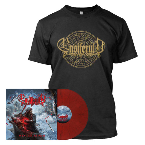 Ensiferum 'Winter Storm'Blood Red Marbled Vinyl & T-Shirt Bundle