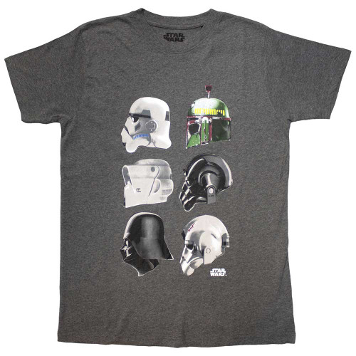 Star Wars 'Helmet Profiles' (Grey) T-Shirt