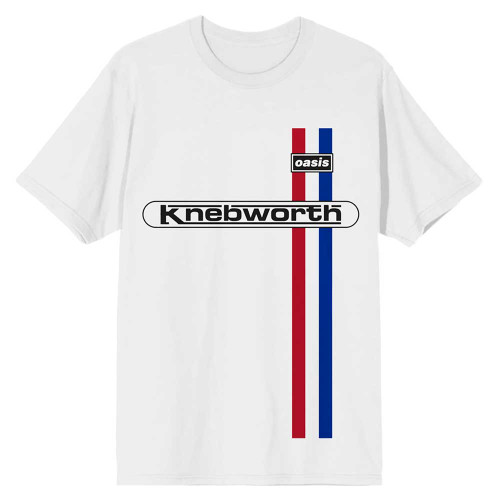 Oasis 'Knebworth Vertical Stripe' (White) T-Shirt
