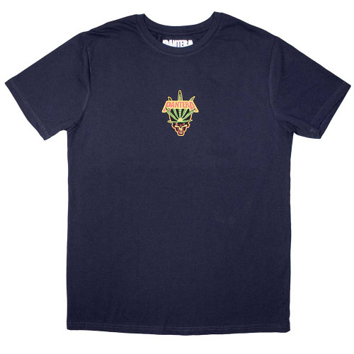 Pantera 'Mini Leaf Skull' (Navy Blue) T-Shirt