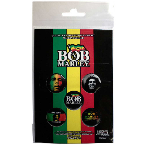 Bob Marley 'One Love' Button Badge Pack