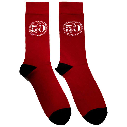 AC/DC '50th Logo' (Red) Socks (One Size = UK 7-11)