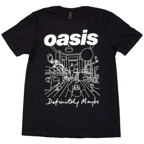 Oasis 'Definitely Maybe Line Drawing' (Black) T-Shirt