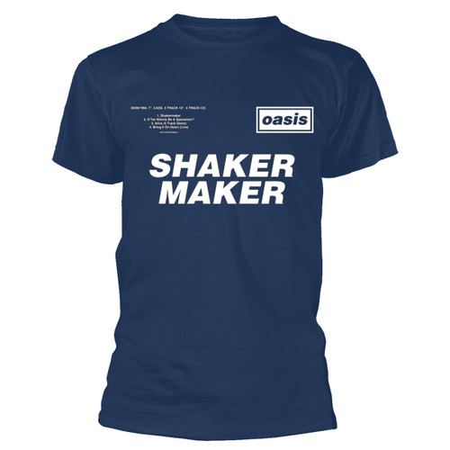 Oasis 'Shakermaker Tracklisting' (Navy Blue) T-Shirt