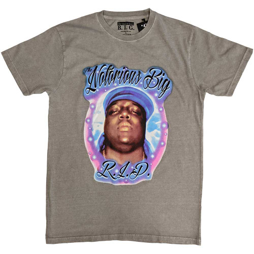 The Notorious B.I.G 'RIP Airbrush' (Grey) T-Shirt