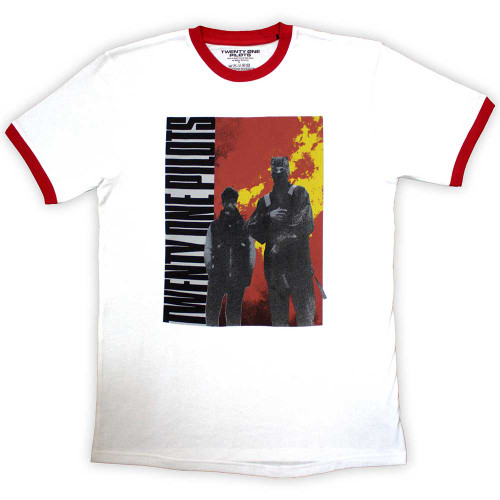 Twenty One Pilots 'Side Stand Ringer' (White & Red) Eco Ringer T-Shirt
