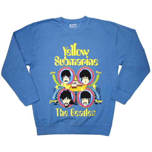 The Beatles 'Yellow Submarine Heads In Circles' (Blue) Sweatshirt