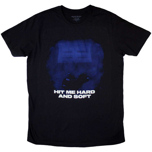 Billie Eilish 'Hit Me Hard And Soft Blue Lines' (Black) T-Shirt