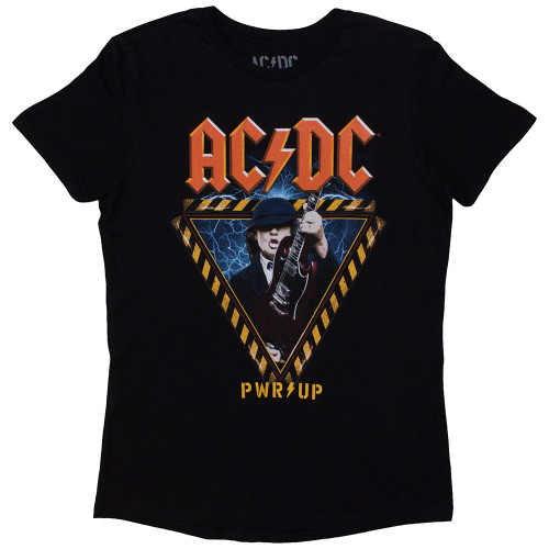 AC/DC 'Angus Triangle PRW-UP EU Tour '24' (Black) Womens Fitted T-Shirt