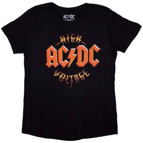 AC/DC 'High Voltage RnR' (Black) Womens Fitted T-Shirt