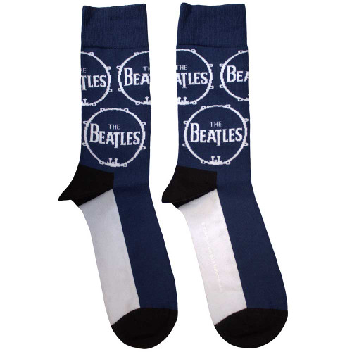 The Beatles 'Drum Logo Repeat' (Navy Blue) Socks (One Size = UK 7-11)