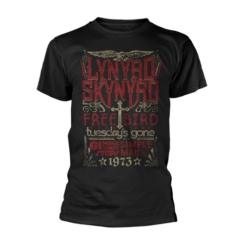 Lynyrd Skynyrd 'Free Bird 1973 Hits'  (Black) T-Shirt