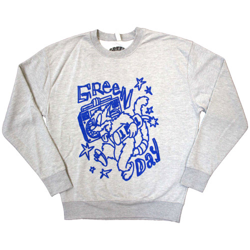 Green Day 'Cat Blaster' (Grey) Sweatshirt