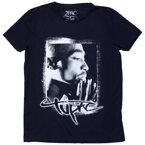 Tupac 'Spray Photo' (Blue) T-Shirt