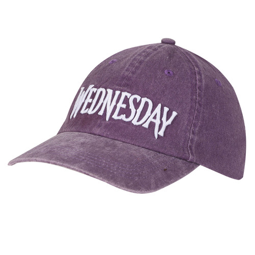 Wednesday 'Logo' (Purple) Washed Baseball Cap Front