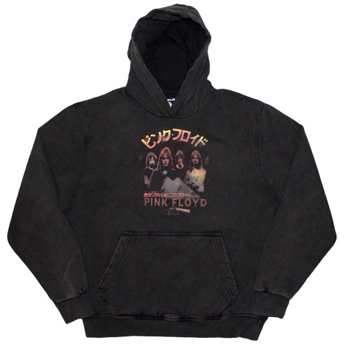 Pink Floyd 'Japan Poster' (Grey Wash) Pull Over Hoodie