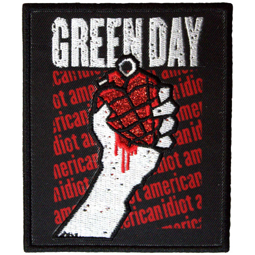 Green Day 'American Idiot Text Repeat' (Iron On) Patch