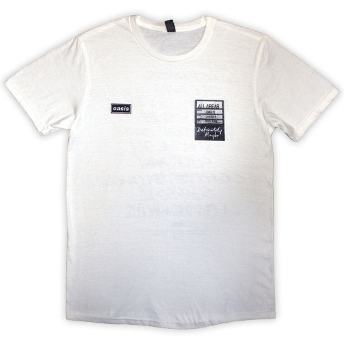 Oasis 'Definitely Maybe AAA Setlist' (White) T-Shirt