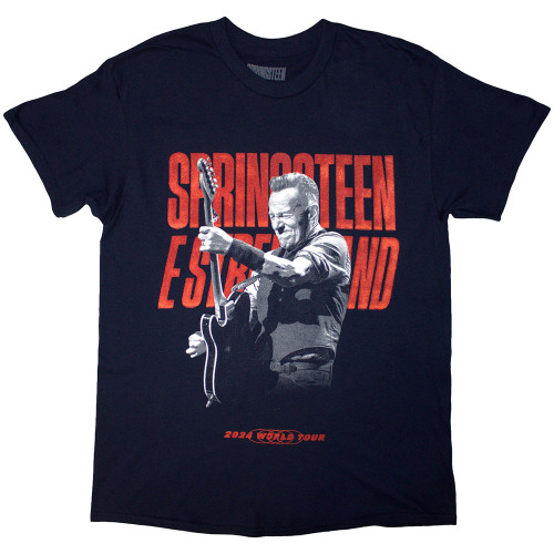 Bruce Springsteen 'Tour '24 Guitar Photo' (Blue) T-Shirt