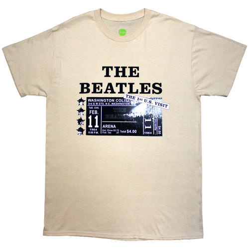 The Beatles 'Washington '64 Promo & Setlist' (Sand) T-Shirt