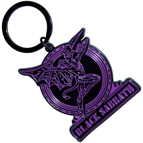 Black Sabbath 'Purple Text Logo & Daemon' Keyring