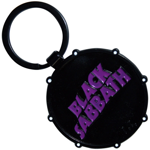 Black Sabbath 'Wavy Logo & Daemon Drum Double Sided' Keyring