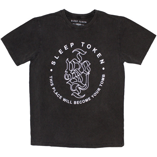 Sleep Token 'Tomb Text Ring' (Stone Wash) Limited Edition T-Shirt