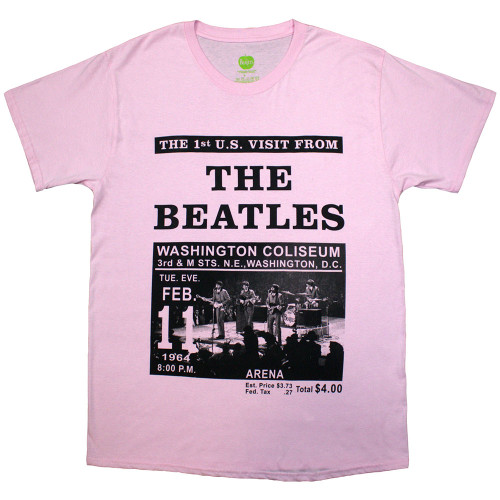 The Beatles 'Washington '64 Promo' (Pink) T-Shirt