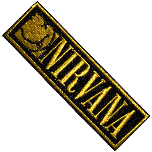 Nirvana 'Logo & Happy Face Bordered Small' (Iron On) Patch