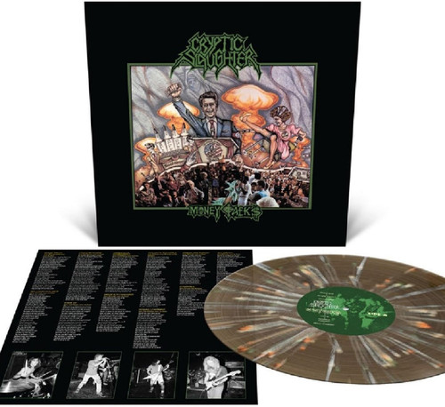 Cryptic Slaughter 'Money Talks' LP Black Ice Olive Green Bone White Halloween Orange Splatter Vinyl