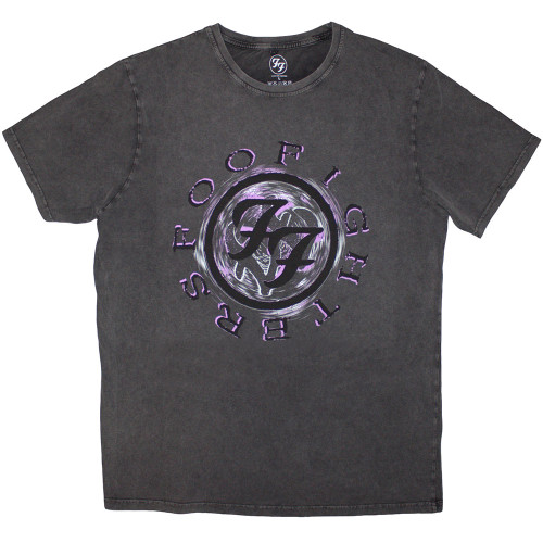 Foo Fighters 'Wheel Logo Shadow' (Stone Wash) Limited Edition T-Shirt