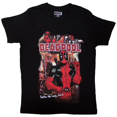 Marvel Deadpool 'Deadpool Outta The Way Nerd' (Black) T-Shirt