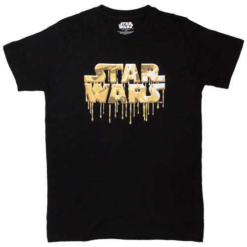 Star Wars 'Gold Drip Logo' (Black) T-Shirt