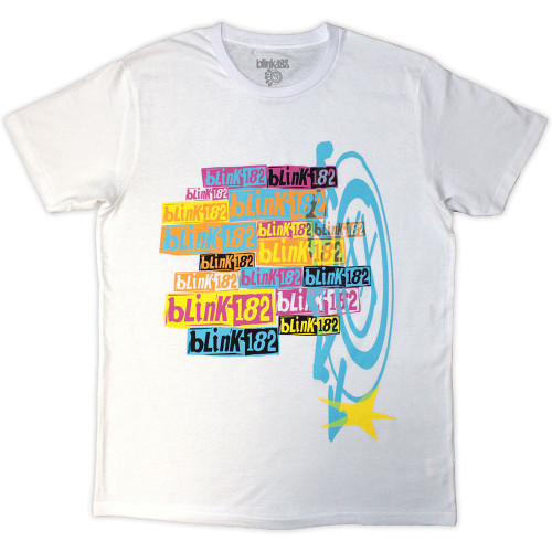 Blink-182 'Multi Stacked Logo' (White) T-Shirt