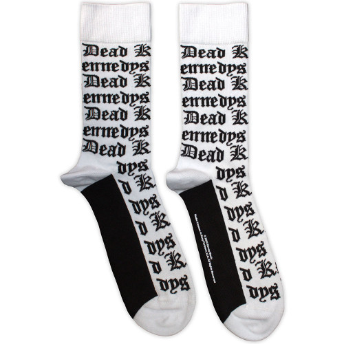 Dead Kennedys 'Gothic Logo Pattern' (White) Socks (One Size = UK 7-11)