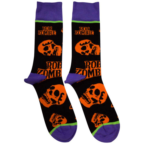 Rob Zombie 'Orange Skulls' (Multicolour) Socks (One Size = UK 7-11)
