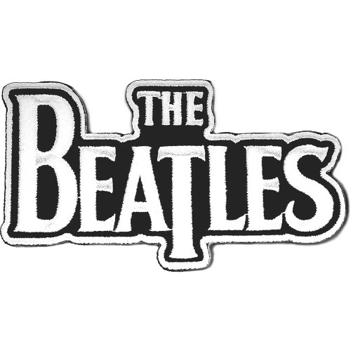 The Beatles 'Drop T Logo Die Cut white on black' (Iron On) Patch