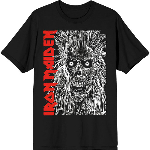 Iron Maiden 'Eponymous Face Red Logo' (Black) T-Shirt