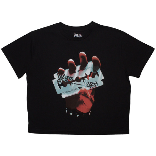 Judas Priest 'British Steel' (Black) Womens Crop Top
