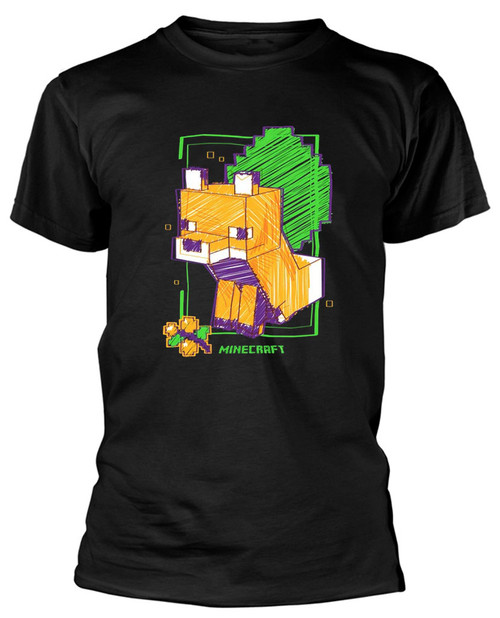 Minecraft 'Fox' (Black) T-Shirt