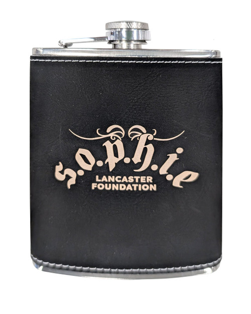 SLF 'S.O.P.H.I.E. Logo' Faux Leather (Black) Hip Flask