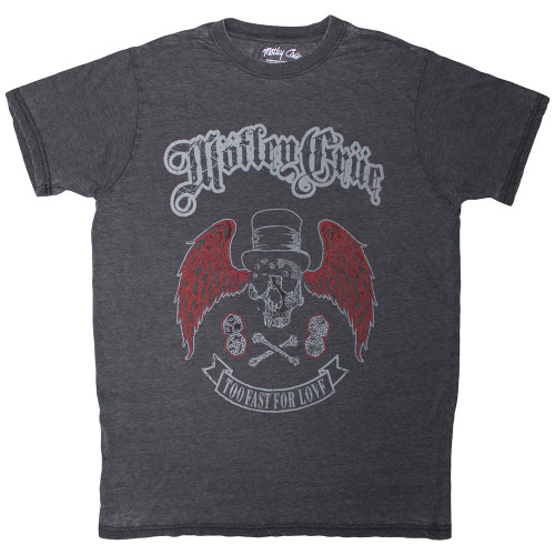 Motley Crue 'Skull Wings' (Dye Wash) Eco T-Shirt